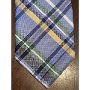 Croft & Barrow Blue Gold Green 100% Silk Men’s Neck Tie Made In China